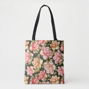Pink and yellow flowers. Romantic pattern Tote Bag