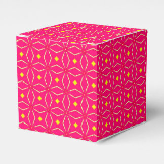 Pink and Yellow Geometric Print Party Favour Box