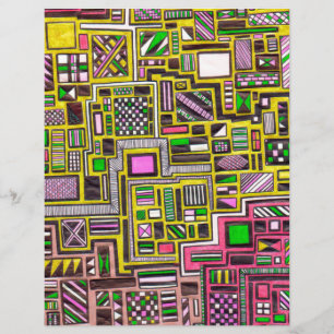 Pink and Yellow Geometric shapes pop art punk