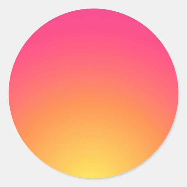 Pink and yellow gradient blank template Add Text Classic Round Sticker (Front)