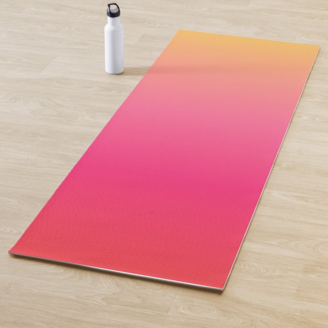 Pink and yellow gradient design yoga mat (In Situ)