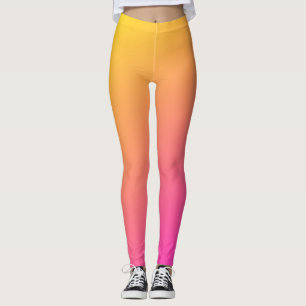 Pink and yellow gradient ombre Leggings