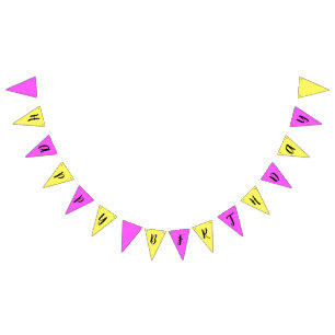 Pink and yellow Happy Birthday Bunting