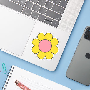 Pink and yellow hippy retro Daisy 