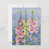 Pink and Yellow Hollyhock by Cargill, 1937