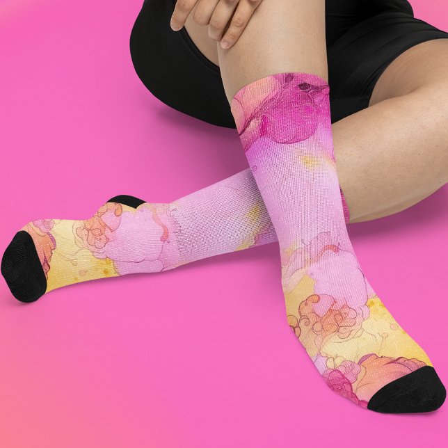 Pink and Yellow Marble Socks (Creator Uploaded)