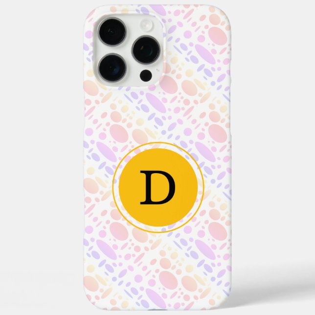 Pink and Yellow Monogram Case-Mate iPhone Case (Back)