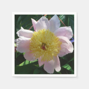 Pink and Yellow Peonies Beautiful Floral Napkin