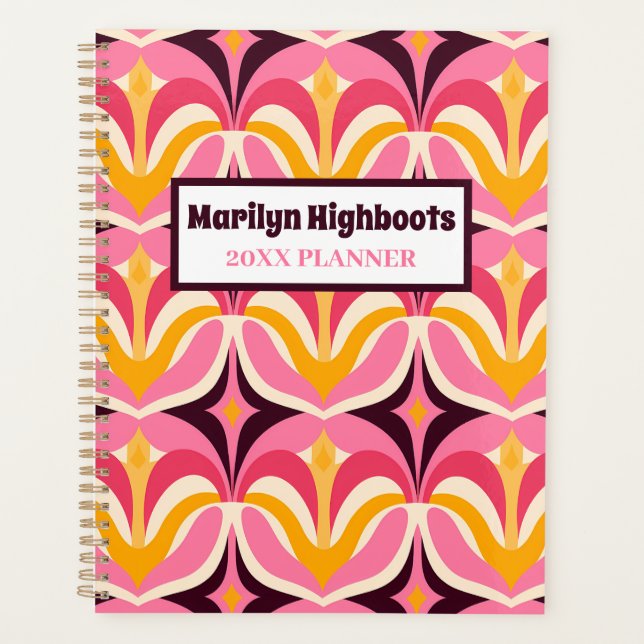Pink and Yellow Retro Planner (Front)