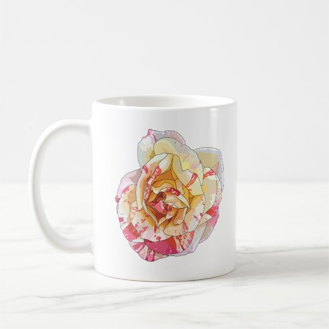 Pink and Yellow Rose Mug (Left)
