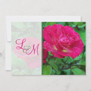 Pink and Yellow Roses Wedding Invitation