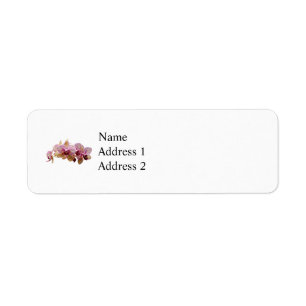 Pink and Yellow Striped Orchids Return Address Label