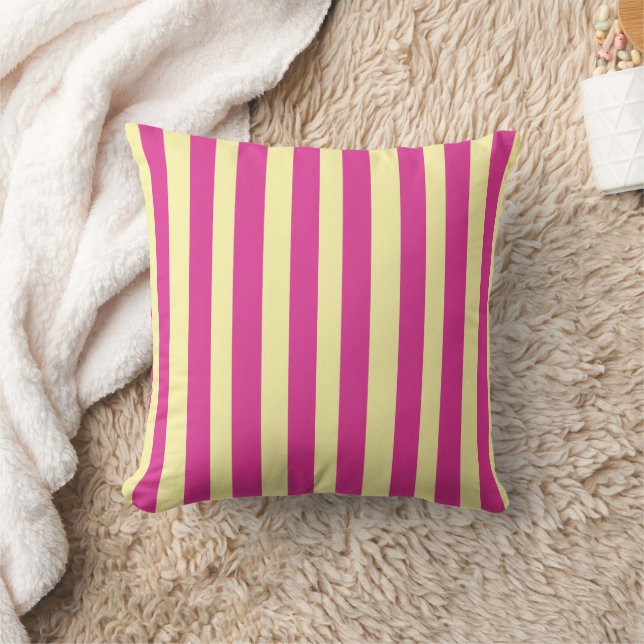 Pink and Yellow Stripes  Cushion (Blanket)