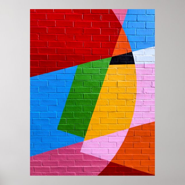Pink and yellow wall paint poster (Front)