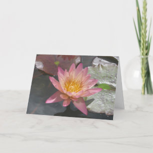 "Pink and Yellow Water Lily" Easter Card