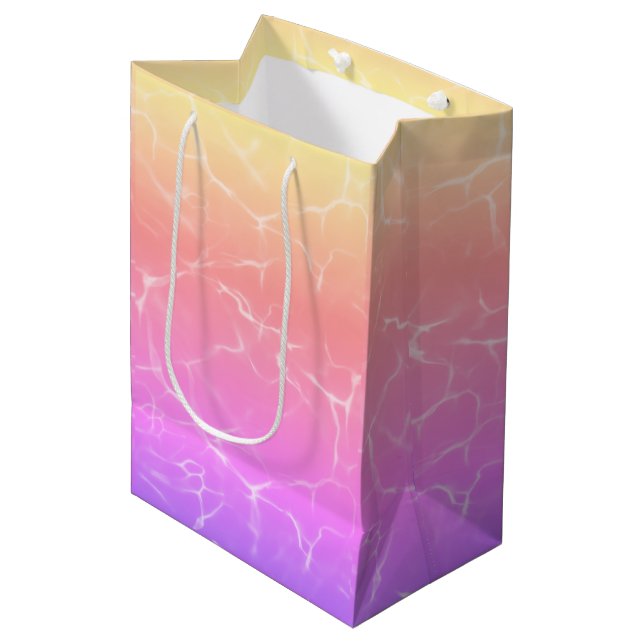 Pink and yellow Water Reflection Medium Gift Bag (Front Angled)