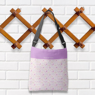 Pink and Yellow Watercolor Flowers Crossbody Bag