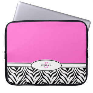 Pink and Zebra Laptop Laptop Sleeve