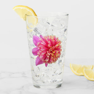 Pink Anemone Dahlia Bloom Floral Glass