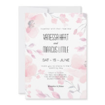 Pink Anemone Floral Wedding Invitation