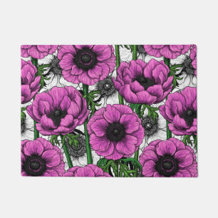 Pink anemone garden doormat