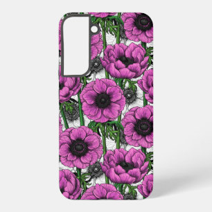 Pink anemone garden samsung galaxy case