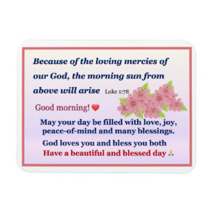 Pink Anemone Morning Blessing Magnet Card