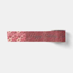 Pink Anemones Theme Female Birthday Party Satin Ribbon