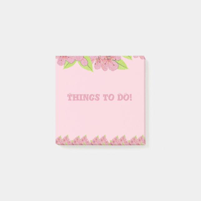 Pink Anemones Things To DO Pink Post-It Notes (Front)