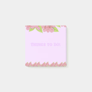 Pink Anemones Things To DO Purple Post-It Notes