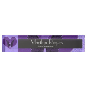 Pink Angel and Heart Nameplate