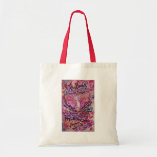 Pink Angel Art Cancer Poem Tote Bag