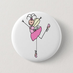 Pink Angel Ballerina Button