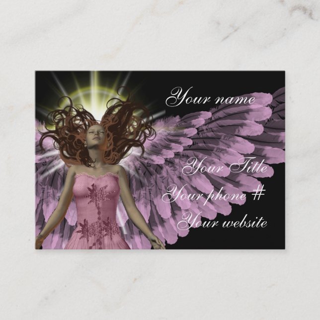 Pink Angel business card template (Front)