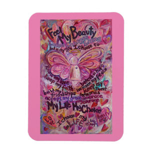 Pink Angel Cancer Poem Art Magnets