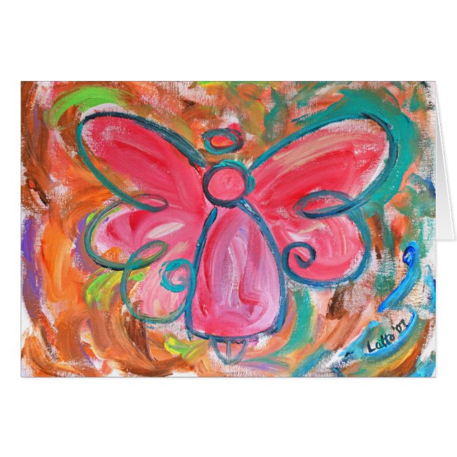Pink Angel Card (Front Horizontal)