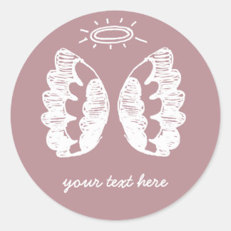 Pink Angel Classic Round Sticker