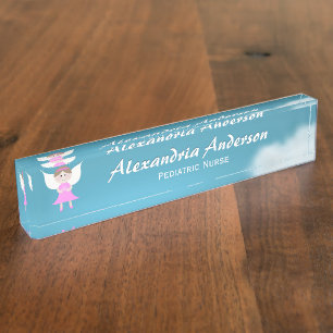 Pink Angel Desk Nameplate