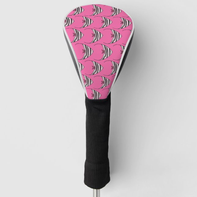 Pink Angel Fish Golf Head Cover (Front)