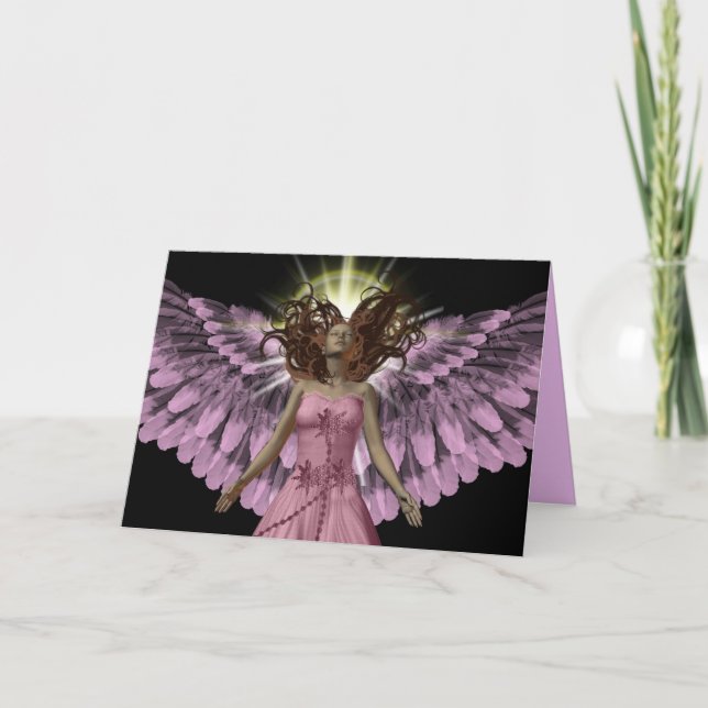 Pink Angel Greeting Card (Front)