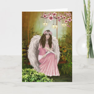 Pink Angel Sympathy Card