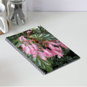 Pink Angel Wing Begonia Floral Notebook