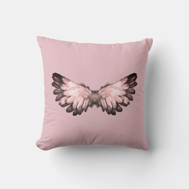 Pink angel wing pillow (Front)