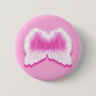 Pink Angel Wings 2¼ Inch Round Button