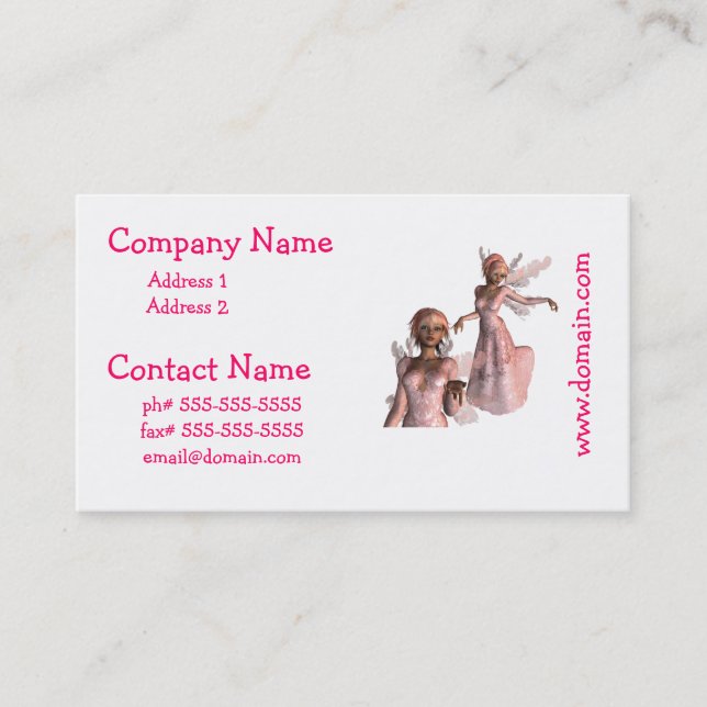 Pink Angels Business Cards (Front)