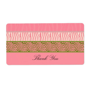Pink Animal Fur Print Label