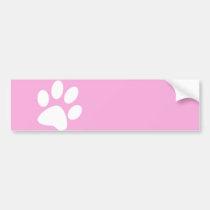 pink animal pet paw print bumper sticker