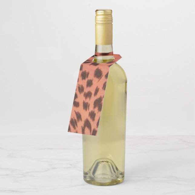 PINK ANIMAL PRINT  BOTTLE TAG (Angled)