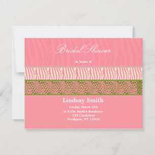 Pink Animal Print Bridal Shower Invitation