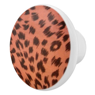 PINK ANIMAL PRINT  CERAMIC KNOB